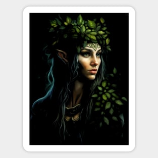 Wood Elf Forest Woman Fantasy Art Magnet